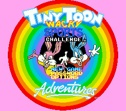 Tiny Toon Adventures - Wacky Sports Challenge (USA) Title Screen